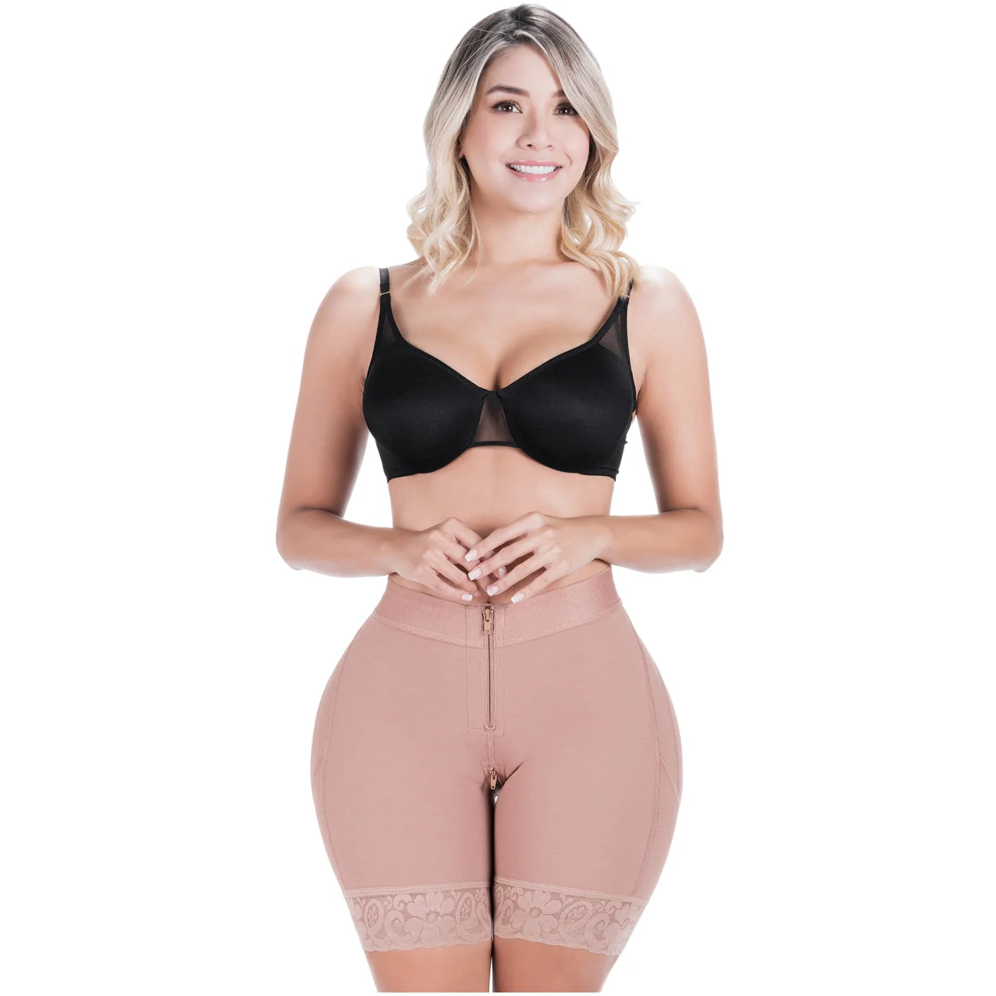 Sonryse 070ZF Colombian Butt Lifting Shapewear Shorts – High Compression Tummy Control Powernet Faja | Daily Use Slimming Shorts for Women