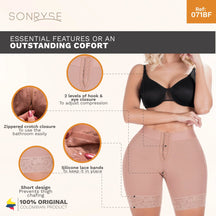 Sonryse 071BF Colombian Butt Lifting Shapewear Shorts – High Waist Tummy Control Powernet Faja for Women | Daily Use Compression Shorts - Colombian Shapewear | Siluets