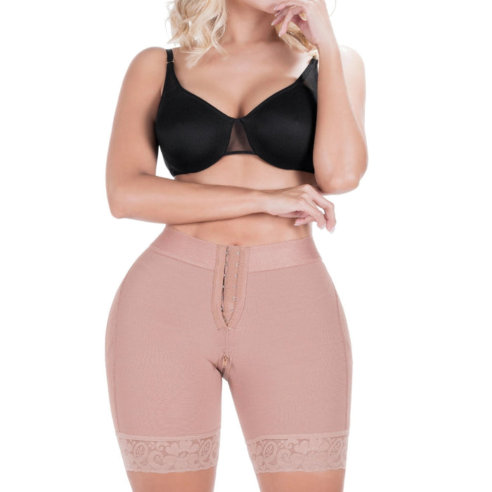 Sonryse 071BF Colombian Butt Lifting Shapewear Shorts – High Waist Tummy Control Powernet Faja for Women | Daily Use Compression Shorts - Colombian Shapewear | Siluets
