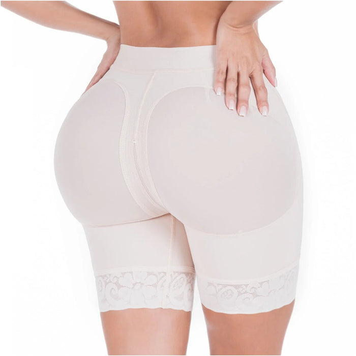 Sonryse 071BF Colombian Butt Lifting Shapewear Shorts – High Waist Tummy Control Powernet Faja for Women | Daily Use Compression Shorts - Colombian Shapewear | Siluets