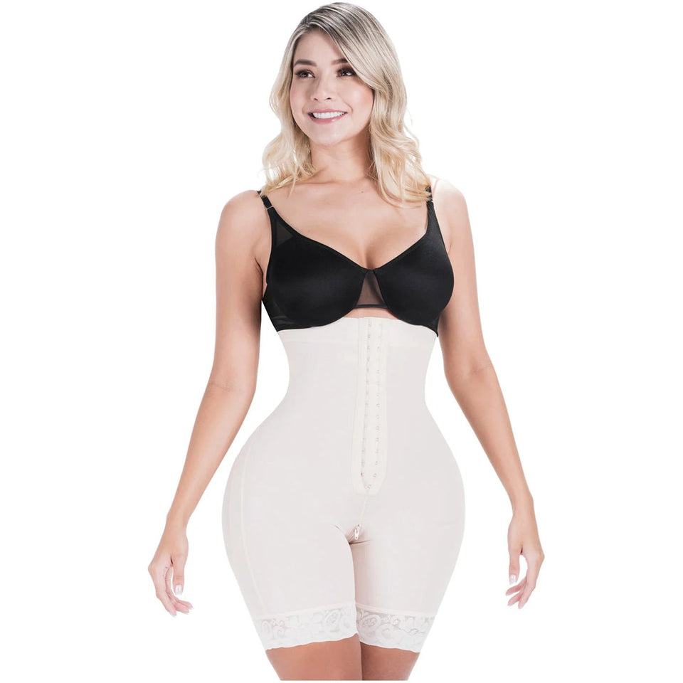 Sonryse 072BF Colombian Butt Lifting Shapewear Shorts – High Waist Powernet Tummy Control Faja | Strapless Compression Shorts for Daily Use - Colombian Shapewear | Siluets