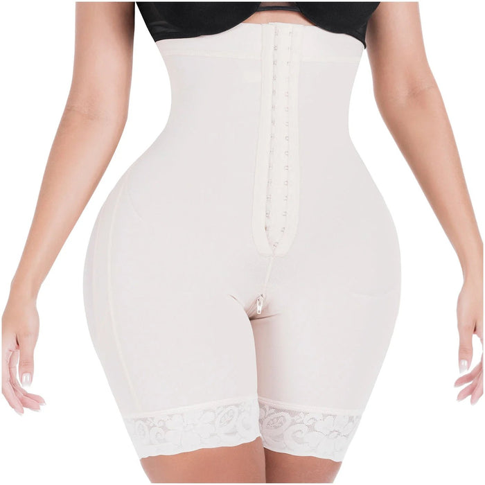 Sonryse 072BF Colombian Butt Lifting Shapewear Shorts – High Waist Powernet Tummy Control Faja | Strapless Compression Shorts for Daily Use - Colombian Shapewear | Siluets