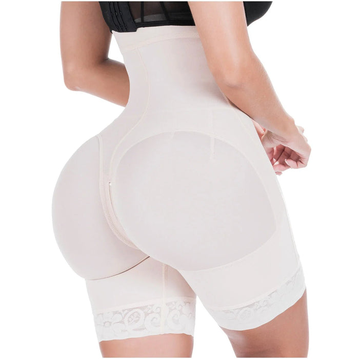 Sonryse 072BF Colombian Butt Lifting Shapewear Shorts – High Waist Powernet Tummy Control Faja | Strapless Compression Shorts for Daily Use - Colombian Shapewear | Siluets