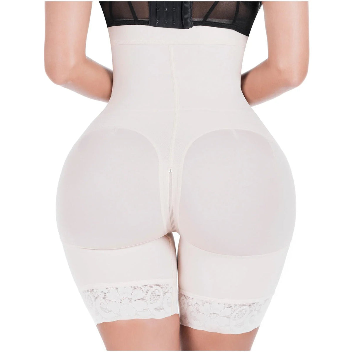 Sonryse 072BF Colombian Butt Lifting Shapewear Shorts – High Waist Powernet Tummy Control Faja | Strapless Compression Shorts for Daily Use - Colombian Shapewear | Siluets