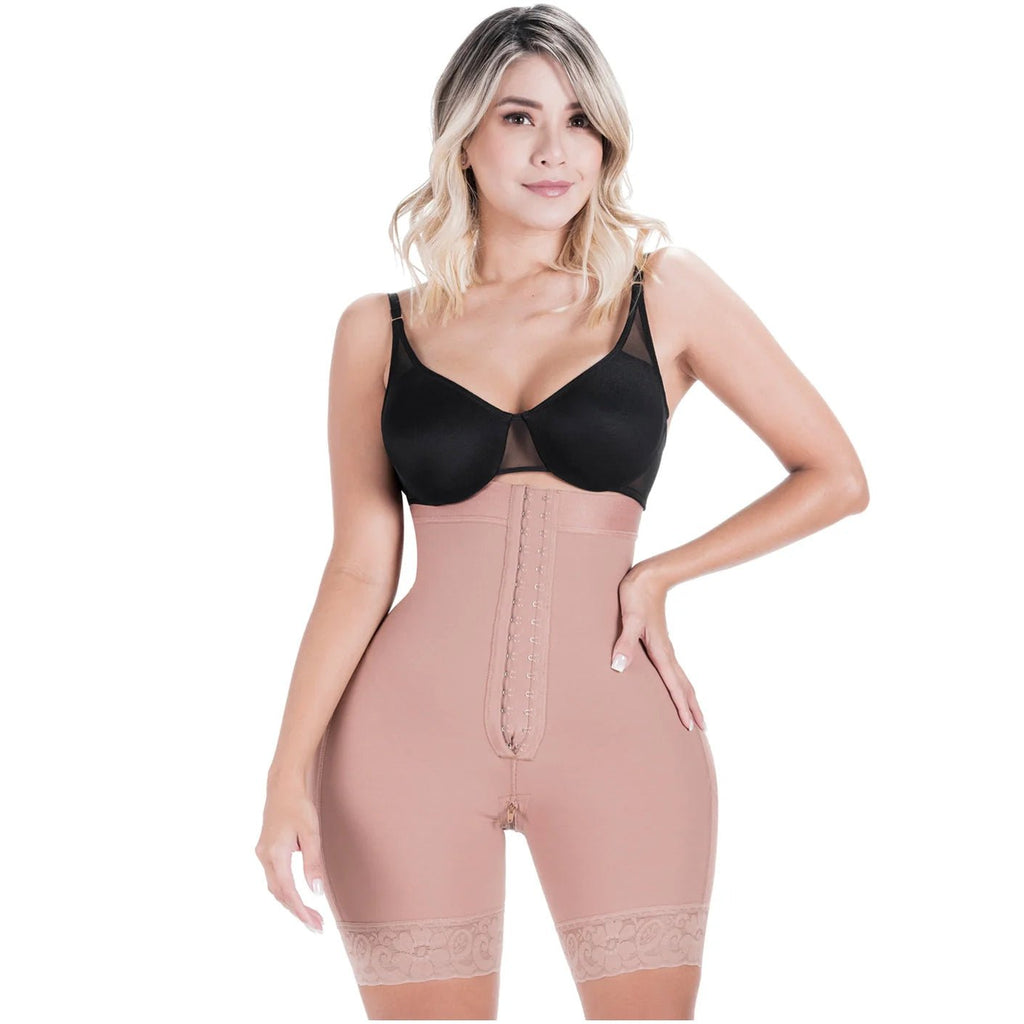 Sonryse 072BF Colombian Butt Lifting Shapewear Shorts – High Waist Powernet Tummy Control Faja | Strapless Compression Shorts for Daily Use - Colombian Shapewear | Siluets
