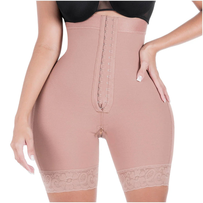 Sonryse 072BF Colombian Butt Lifting Shapewear Shorts – High Waist Powernet Tummy Control Faja | Strapless Compression Shorts for Daily Use - Colombian Shapewear | Siluets