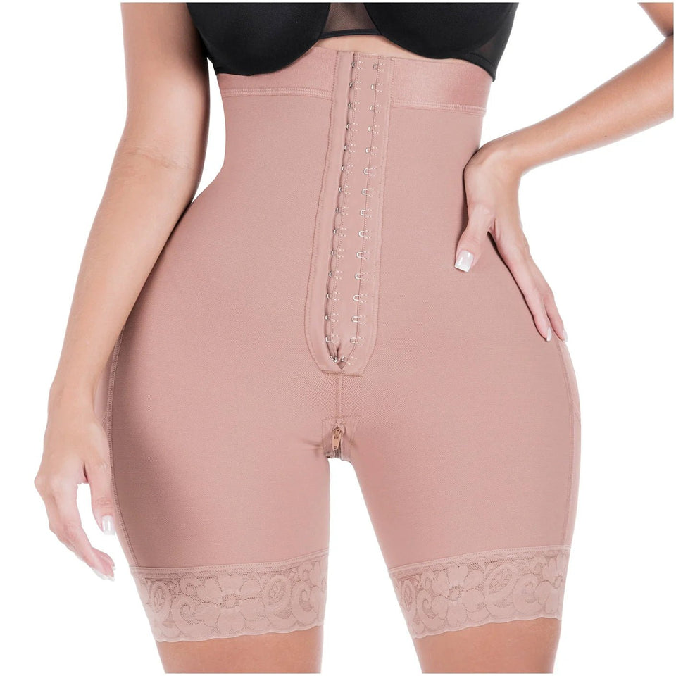Sonryse 072BF Colombian Butt Lifting Shapewear Shorts – High Waist Powernet Tummy Control Faja | Strapless Compression Shorts for Daily Use - Colombian Shapewear | Siluets
