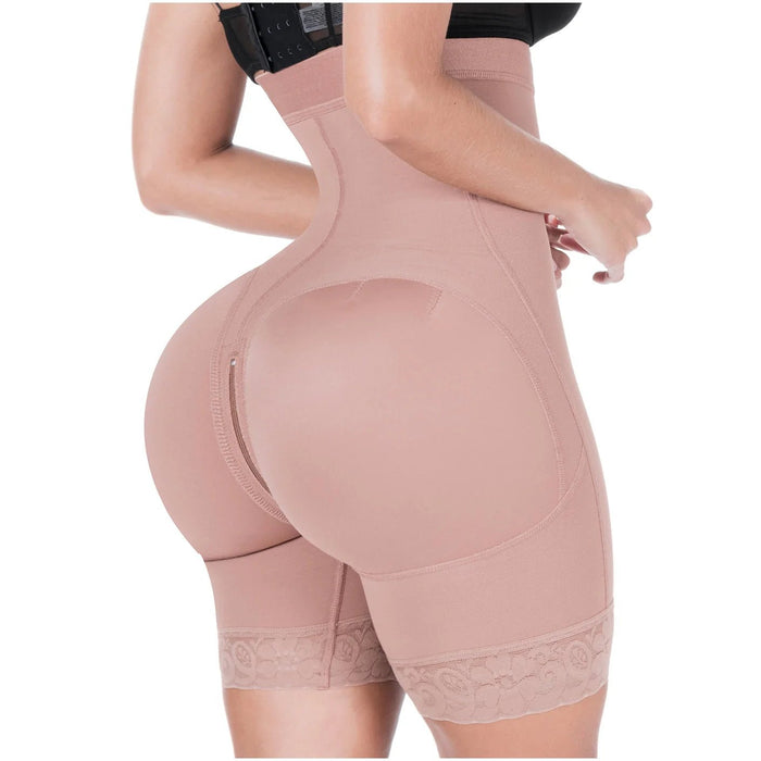 Sonryse 072BF Colombian Butt Lifting Shapewear Shorts – High Waist Powernet Tummy Control Faja | Strapless Compression Shorts for Daily Use - Colombian Shapewear | Siluets