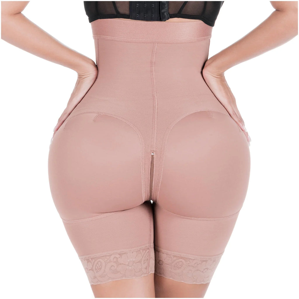 Sonryse 072BF Colombian Butt Lifting Shapewear Shorts – High Waist Powernet Tummy Control Faja | Strapless Compression Shorts for Daily Use