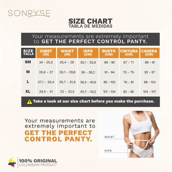 Sonryse 072BF Colombian Butt Lifting Shapewear Shorts – High Waist Powernet Tummy Control Faja | Strapless Compression Shorts for Daily Use - Colombian Shapewear | Siluets