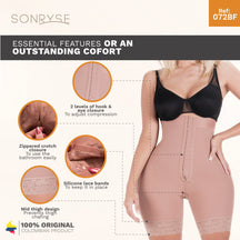 Sonryse 072BF Colombian Butt Lifting Shapewear Shorts – High Waist Powernet Tummy Control Faja | Strapless Compression Shorts for Daily Use - Colombian Shapewear | Siluets