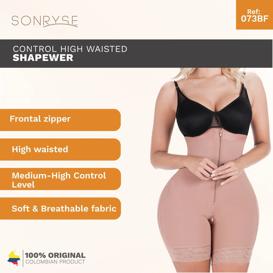 SONRYSE 073ZF | Fajas Colombianas High Waisted Shapewear Shorts | Daily Use Butt Lifting Garment | Powernet Shapewear