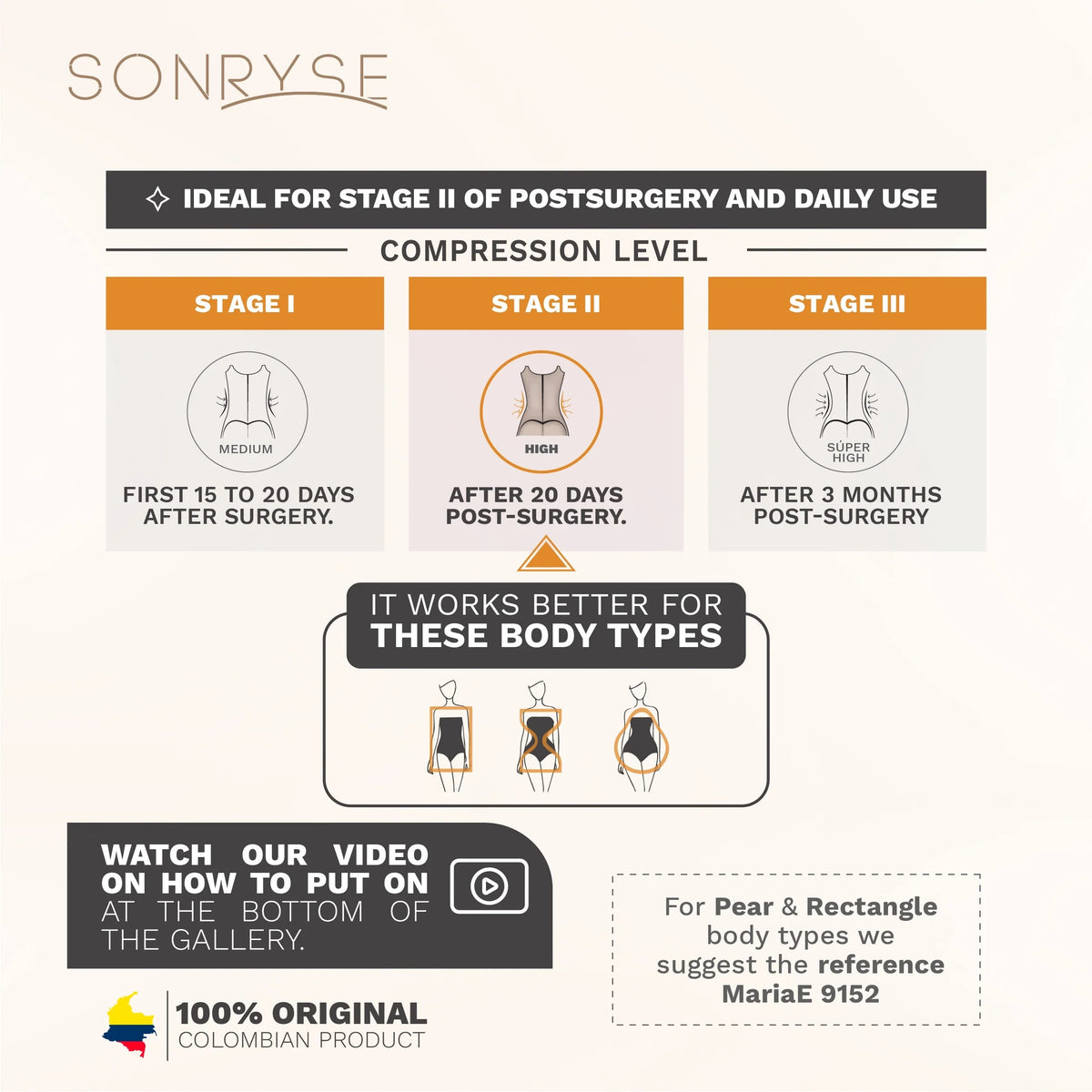 Sonryse 103BF Post - Surgery Shapewear – Built - In Bra & Firm Control - Colombian Shapewear | Siluets