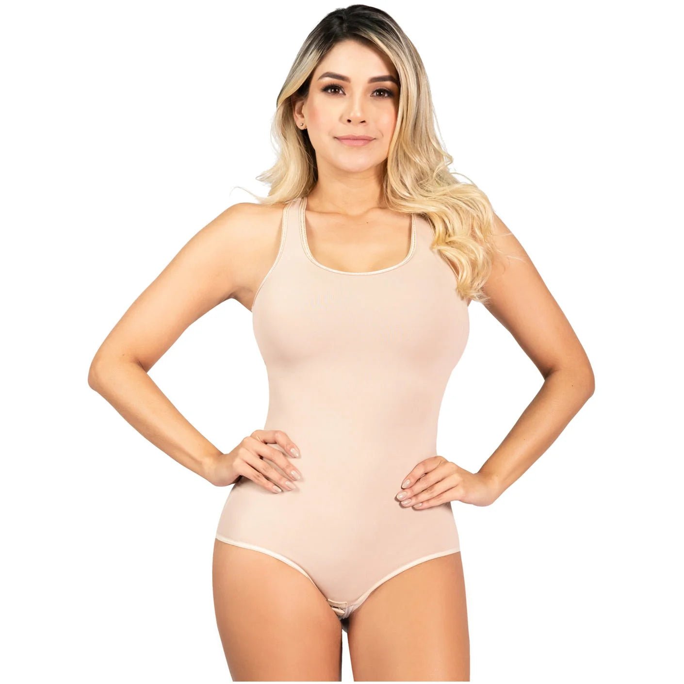 SONRYSE BDCR - 002 | Light Compression One Piece Bodysuit | Criss Cross Back for Women - Colombian Shapewear | Siluets