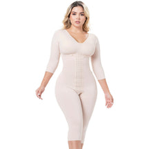 Sonryse M104BF Colombian Faja – Stage 1 Post Surgery BBL Compression Garment with Built - In Bra & 3/4 Sleeves - Colombian Shapewear | Siluets