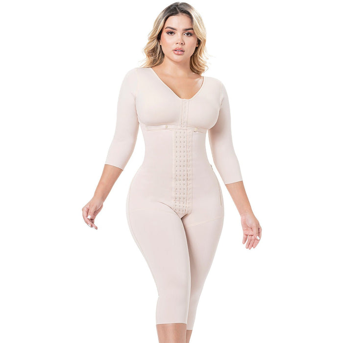 Sonryse M104BF Colombian Faja – Stage 1 Post Surgery BBL Compression Garment with Built - In Bra & 3/4 Sleeves - Colombian Shapewear | Siluets