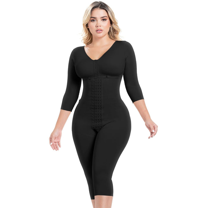 Sonryse M104BF Colombian Faja – Stage 1 Post Surgery BBL Compression Garment with Built - In Bra & 3/4 Sleeves - Colombian Shapewear | Siluets