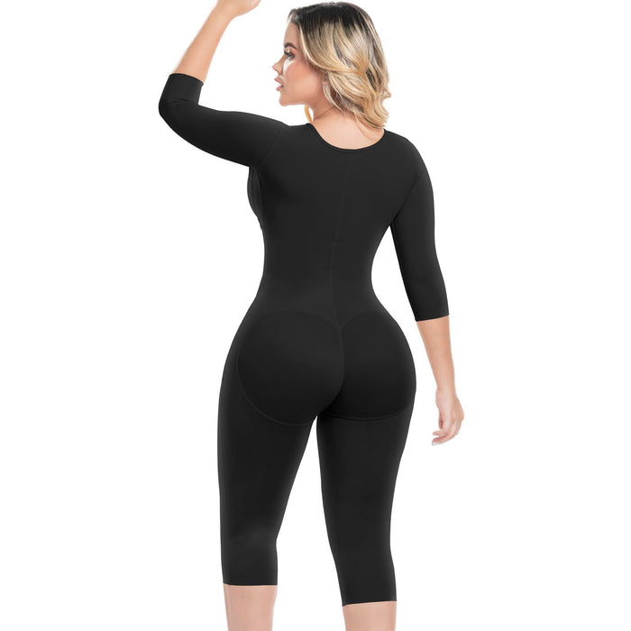 Sonryse M104BF Colombian Faja – Stage 1 Post Surgery BBL Compression Garment with Built - In Bra & 3/4 Sleeves - Colombian Shapewear | Siluets