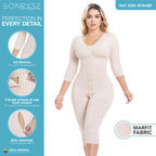 Sonryse M104BF Colombian Faja – Stage 1 Post Surgery BBL Compression Garment with Built-In Bra & 3/4 Sleeves