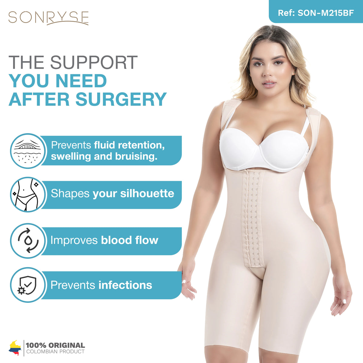 Sonryse M215BF Stage 1 Post - Surgery Faja – BBL Lipo 360 - Colombian Shapewear | Siluets