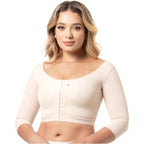 Sonryse M62BF Post-Surgery Bra – Front Closure Compression Bra with Sleeves & Posture Support for Breast Augmentation Recovery