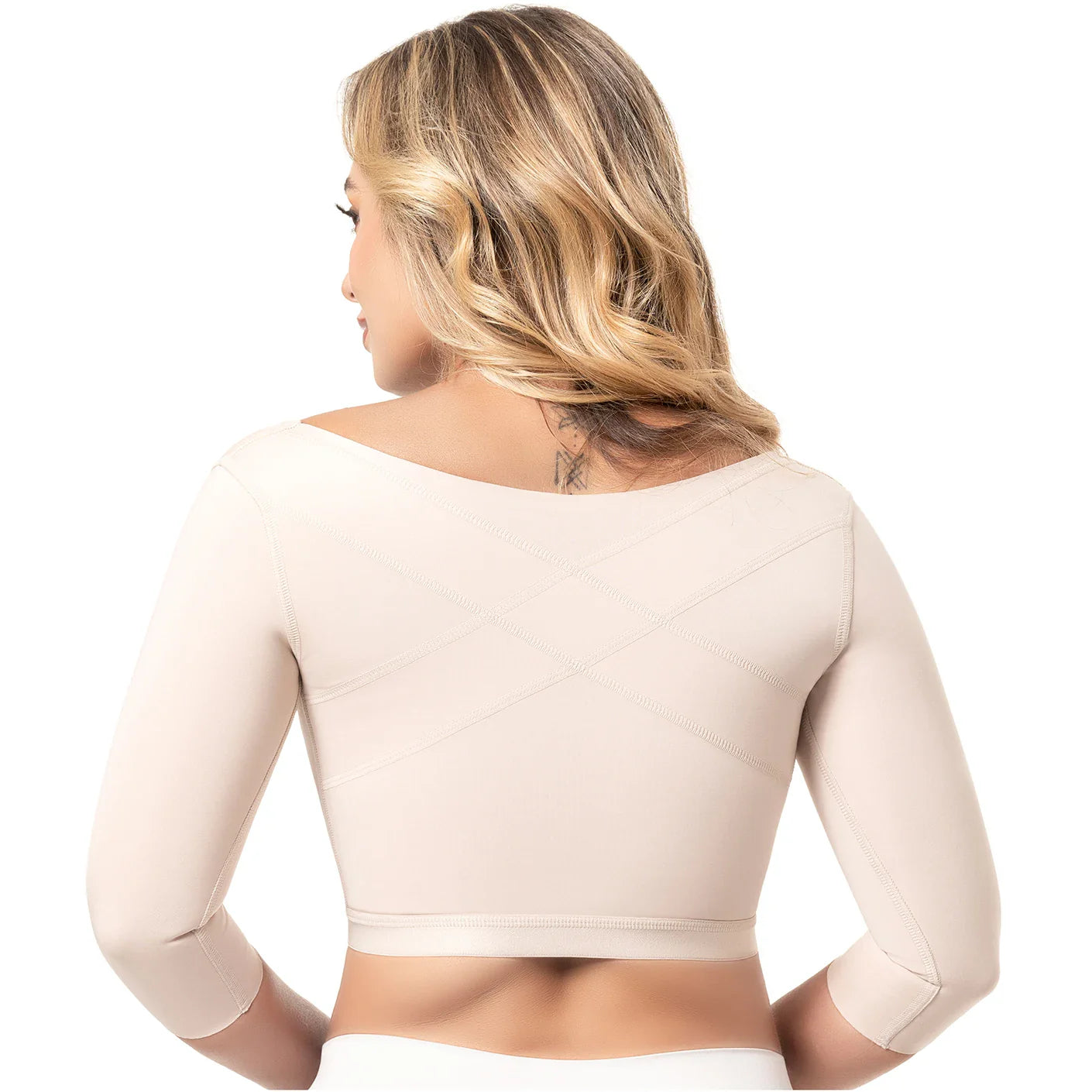 Sonryse M62BF Post-Surgery Bra – Front Closure Compression Bra with Sleeves & Posture Support for Breast Augmentation Recovery