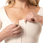 Sonryse M62BF Post-Surgery Bra – Front Closure Compression Bra with Sleeves & Posture Support for Breast Augmentation Recovery