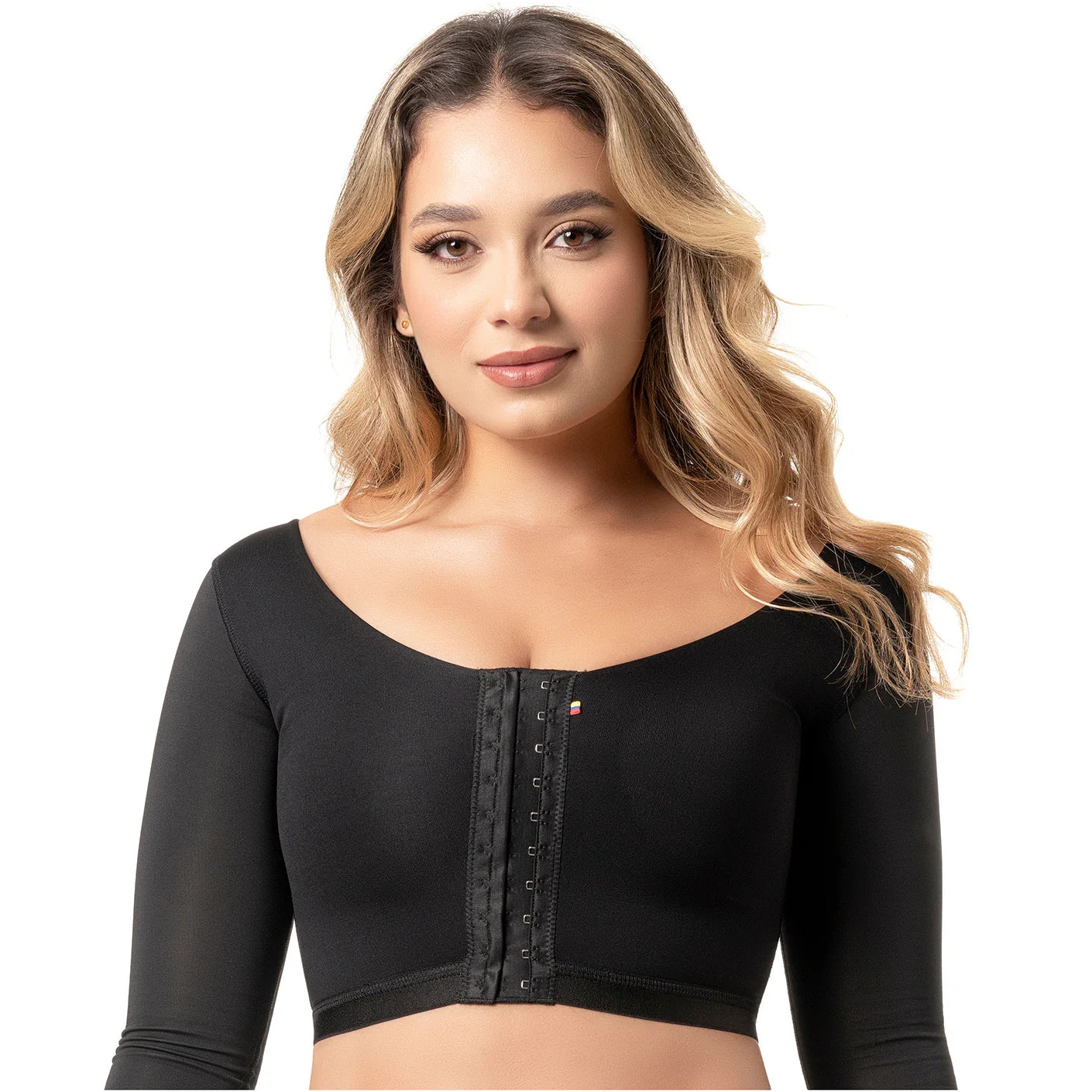 Sonryse M62BF Post-Surgery Bra – Front Closure Compression Bra with Sleeves & Posture Support for Breast Augmentation Recovery