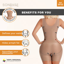 Sonryse SP33NC Colombian Shapewear for Women – Low Compression Short Faja with Open Bust & Ultra - Light Microfiber for Daily Use and Night Out - Colombian Shapewear | Siluets