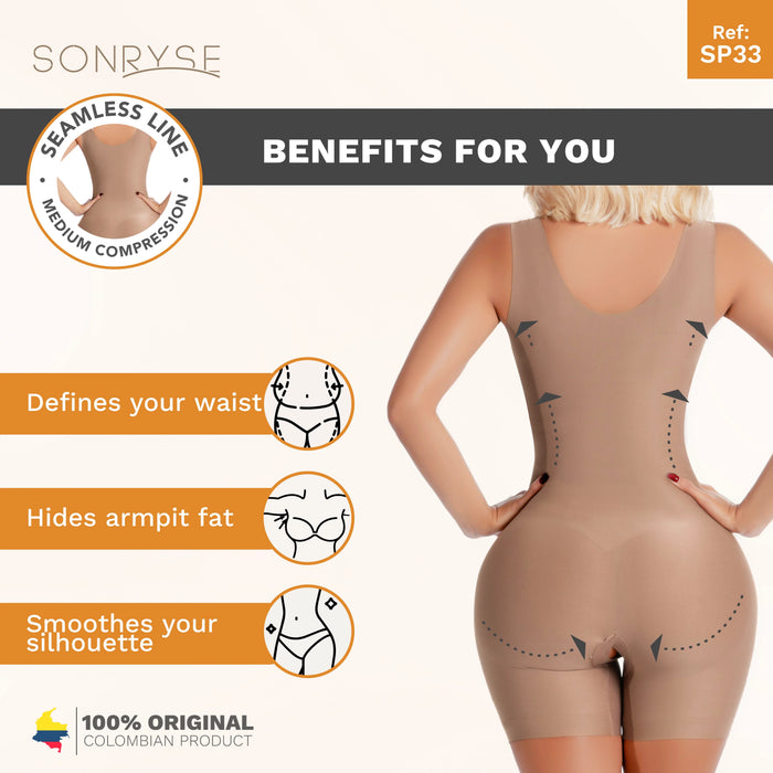 Sonryse SP33NC Colombian Shapewear for Women – Low Compression Short Faja with Open Bust & Ultra - Light Microfiber for Daily Use and Night Out - Colombian Shapewear | Siluets