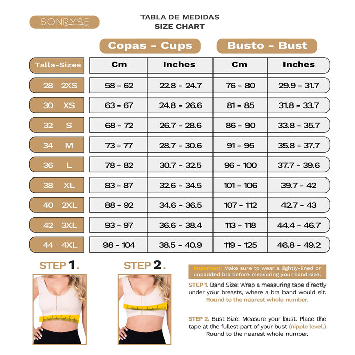 SONRYSE 065BF | Front Closure Postsurgical Bra | High Compression Cotton - Colombian Shapewear | Siluets