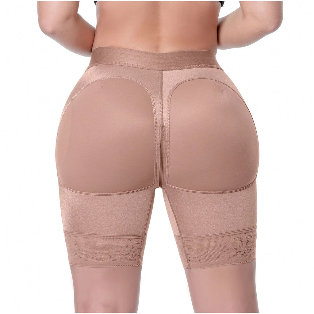 Beige shapewear leggings on a white background
