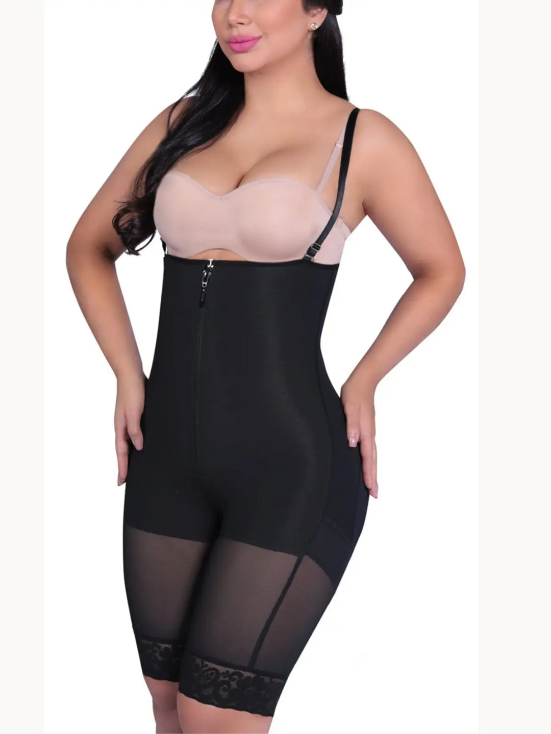 Siluet 1007 Braless Mid-Thigh Minimizer Bodysuit Siluets