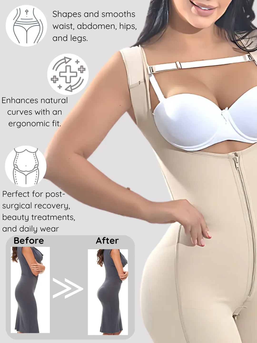 Siluet 1028 Bodysuit Slimming Shaper with Latex – Full Body Control & Everyday Comfort Siluets