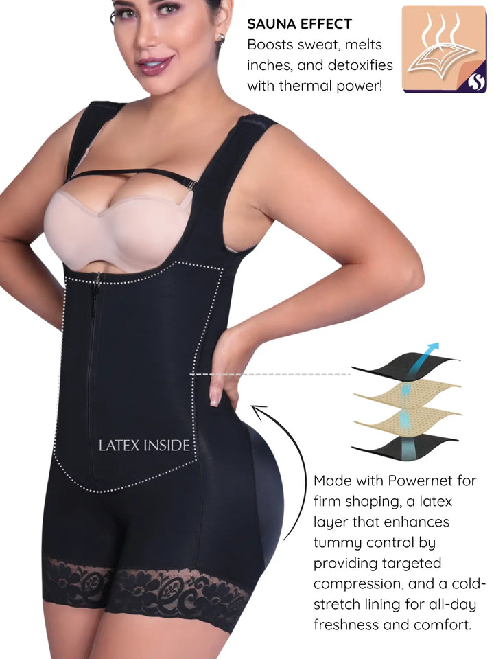 Siluet 1028 Bodysuit Slimming Shaper with Latex – Full Body Control & Everyday Comfort Siluets