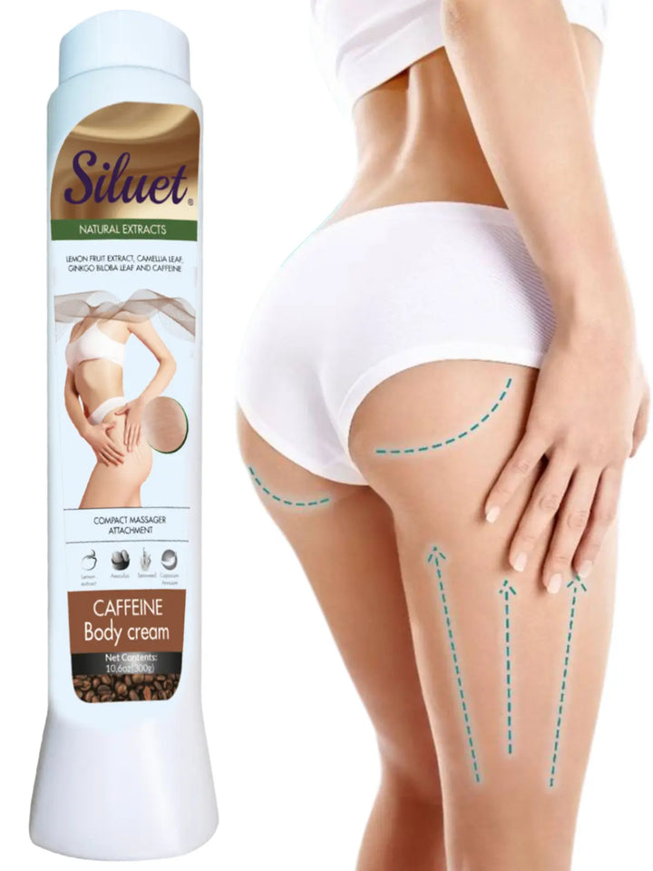 Siluet Caffeine Body Gel with Botanical Extracts – Reduces Stretch Marks & Restores Elasticity (10.6 oz) Siluets