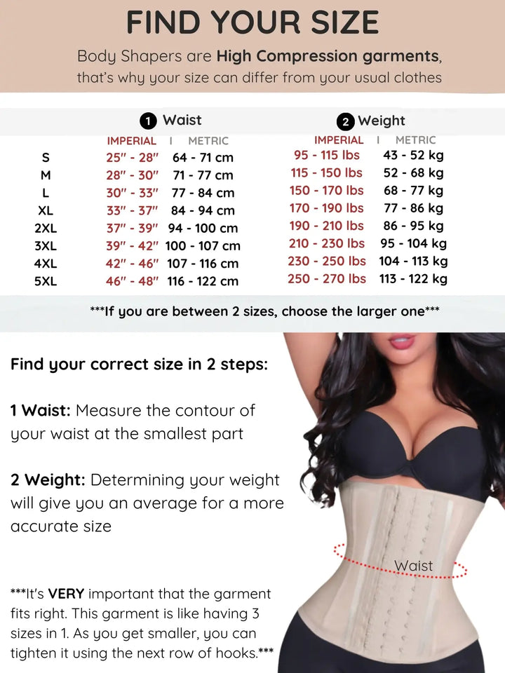 Siluet F20N/F21 High-Compression Natural Latex Waist Trainer with Triple Hook-and-Eye Closure Siluets