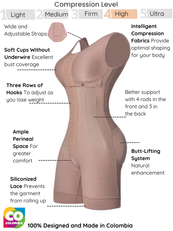 Siluet Full-Body Shapewear with Built-In Bra and Boning - Achieve the Perfect Hourglass Figure Siluets