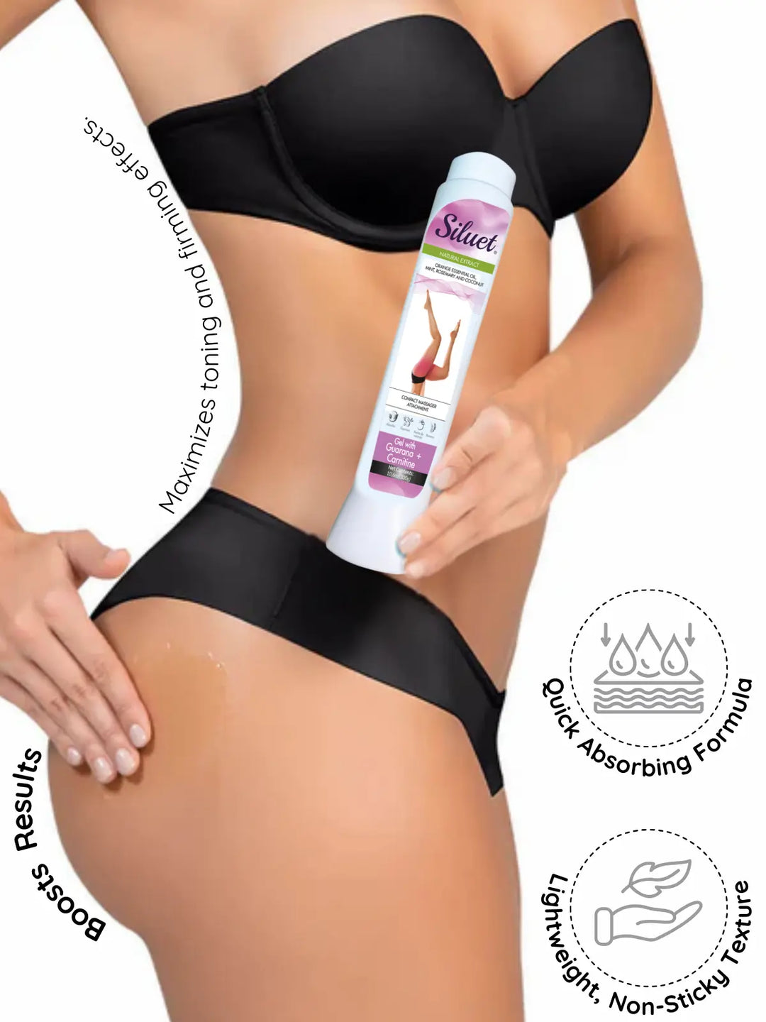 Siluet Guarana Slimming Gel with Carnitine – Firming & Toning Body Gel for Cellulite and Skin Tightening Siluets