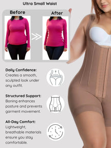 Siluet High-Compression Daily Shapewear | Sculpting Faja with Boning Support - Colombian Shapewear | Siluets