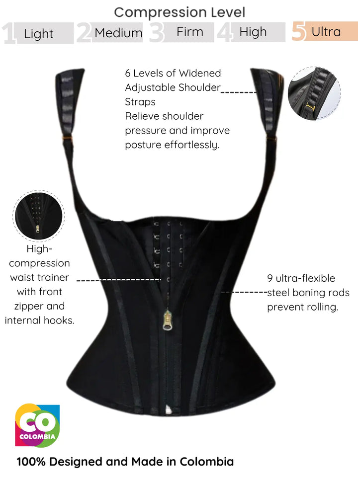 Siluet High-Compression Waist Cincher with Zipper in Durable Powernet Siluets