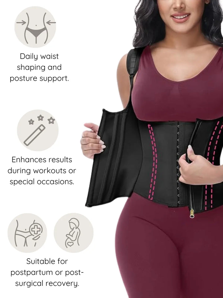 Siluet High-Compression Waist Cincher with Zipper in Durable Powernet Siluets