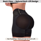 Back view of the Siluet LR5 butt-lift short showing natural lift design and triple-hook waist adjustment.