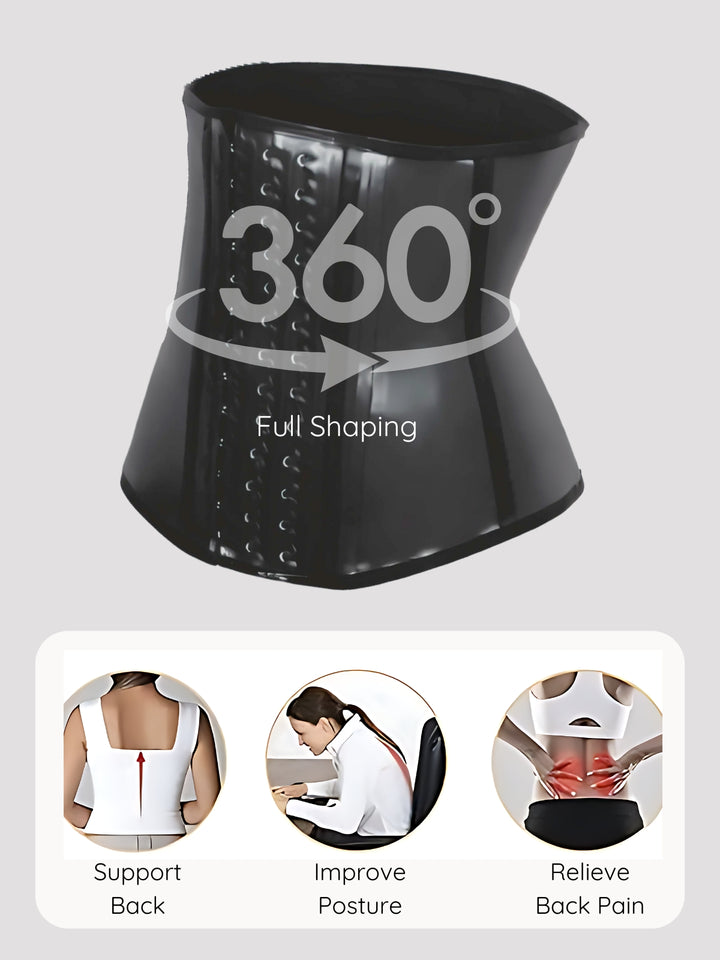 Siluet F20N/F21 High-Compression Natural Latex Waist Trainer with Triple Hook-and-Eye Closure