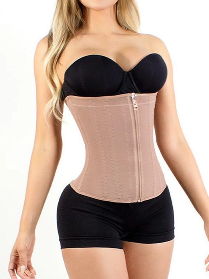 Siluet High-Compression Waist Cincher with Zipper in Durable Powernet