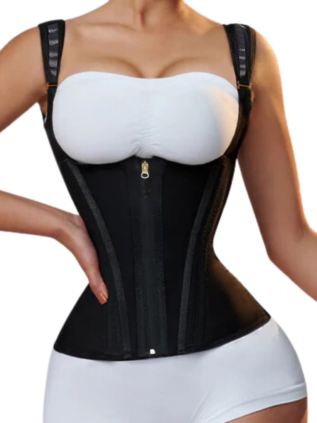 Siluet High-Compression Waist Trainer Vest with Zipper and Adjustable Straps