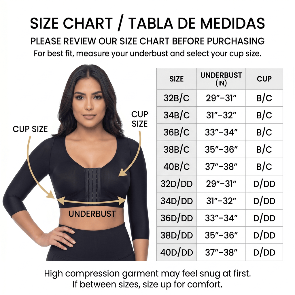 UpLady 6208 Post Surgery Bra With Sleeves for Women | High Compression Support - Colombian Shapewear | Siluets