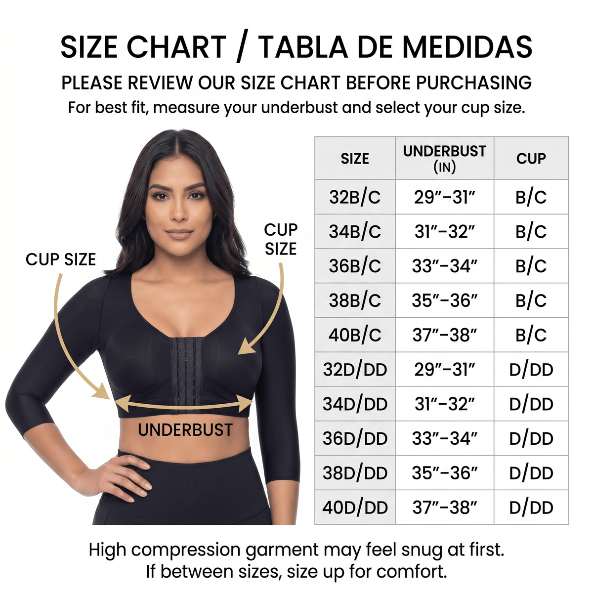 UpLady 6208 Post Surgery Bra With Sleeves for Women | High Compression Support - Colombian Shapewear | Siluets