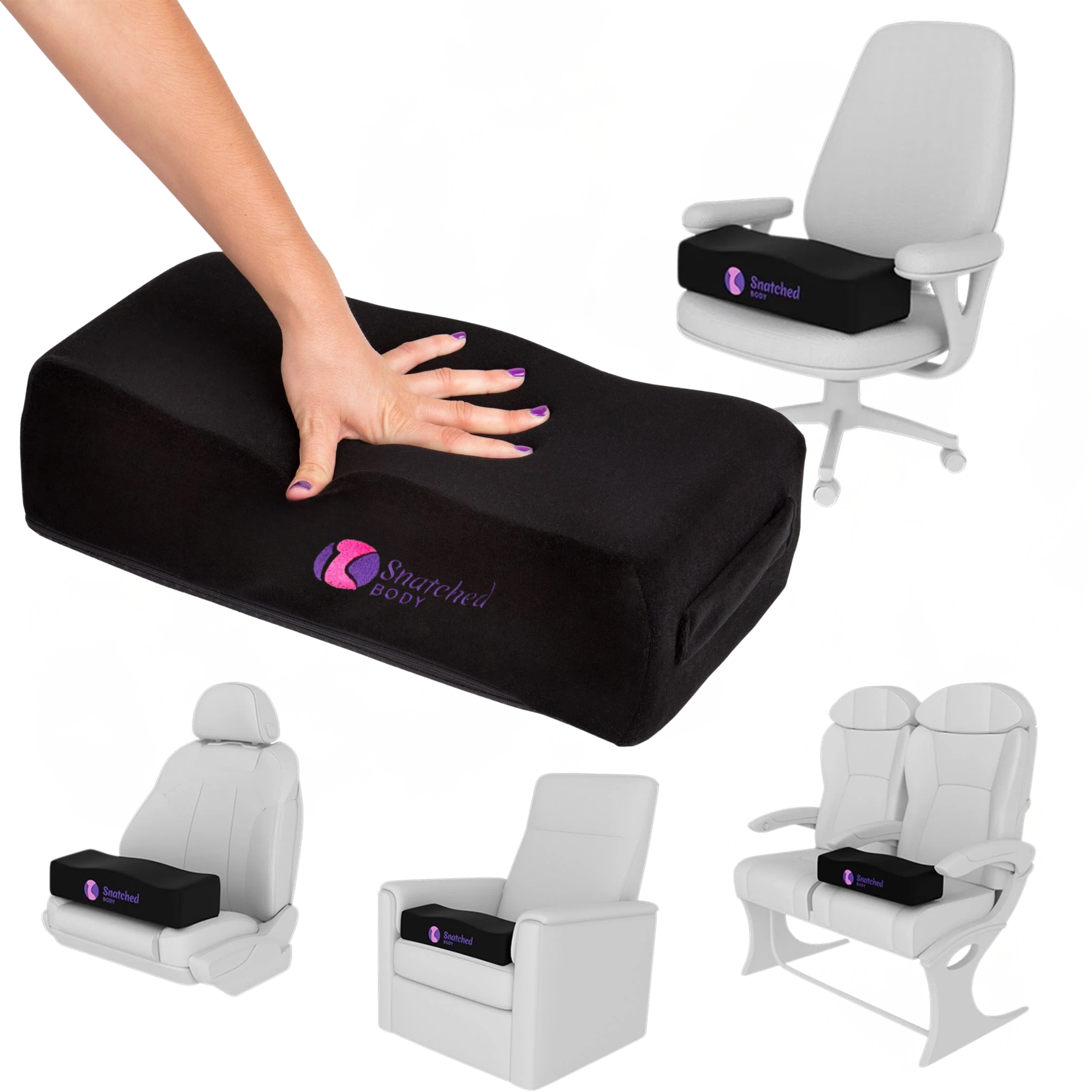 Black seat cushion with 'Starchild' branding on various seating options.