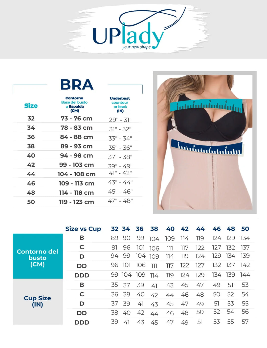 UpLady 8532 | Extra Firm High Compression Full Cup Push Up Bra | Powernet